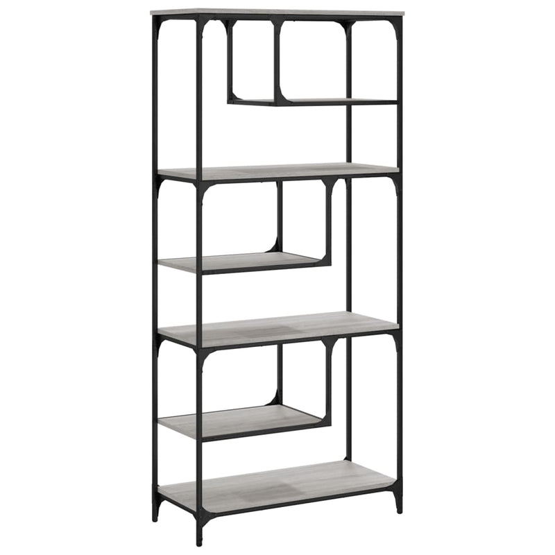 Bibliotecă, sonoma gri, 81x36x176 cm, lemn compozit