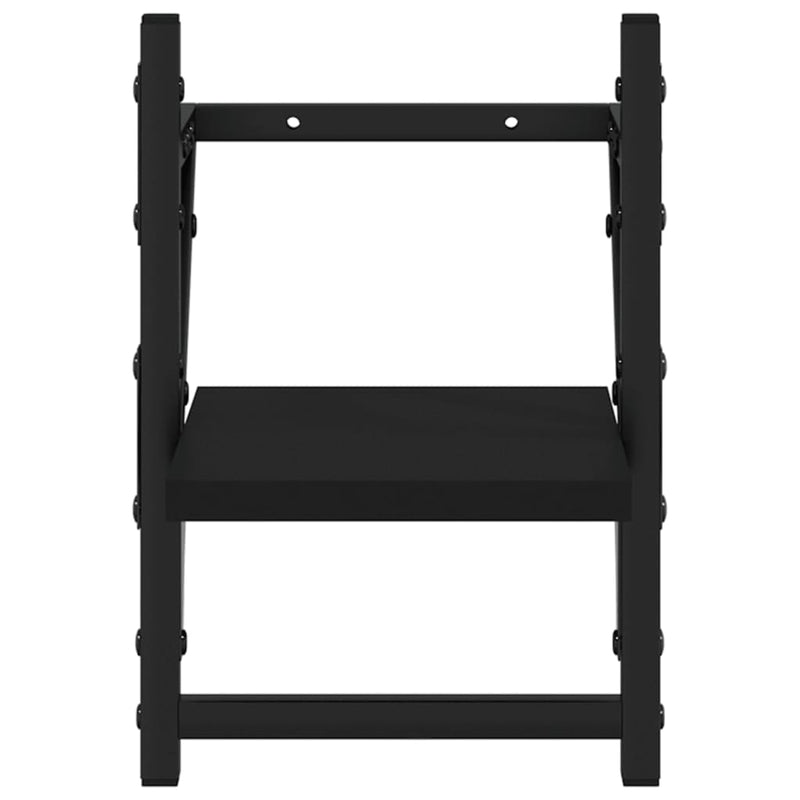 Rafturi de perete cu bare, 2 buc, negru, 20x25x30 cm