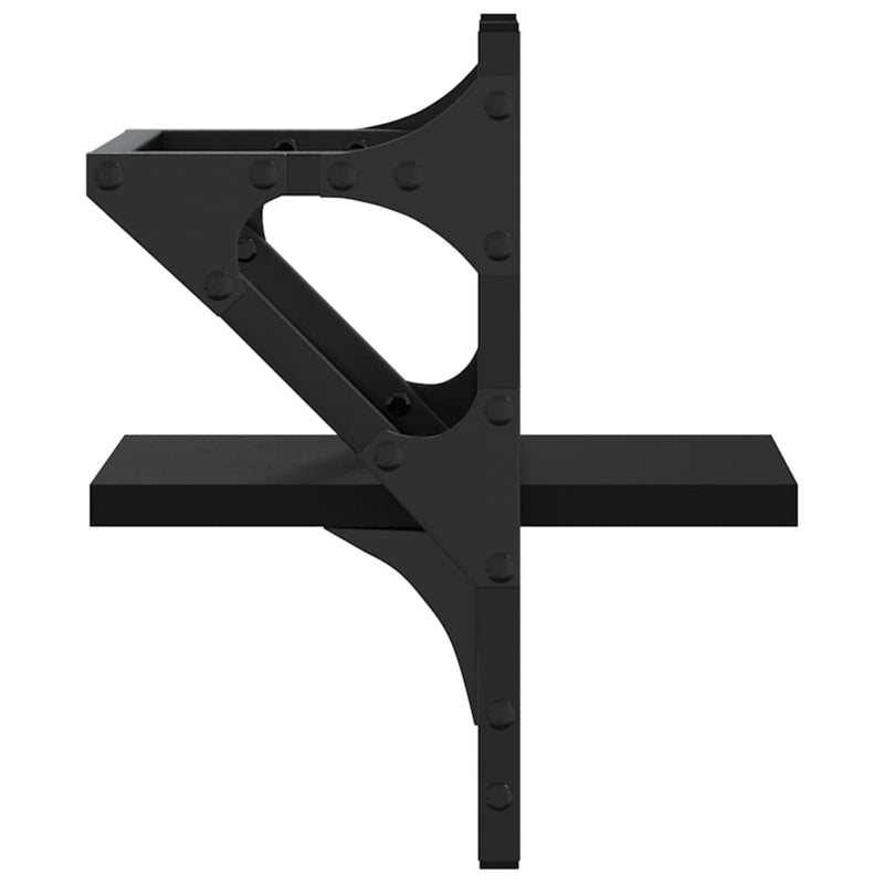 Rafturi de perete cu bare, 2 buc, negru, 20x25x30 cm