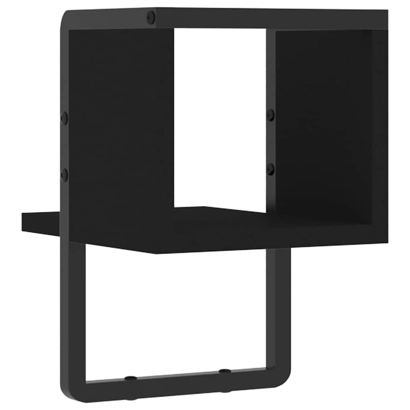 Raft de perete cu bare, negru, 20x25x30 cm