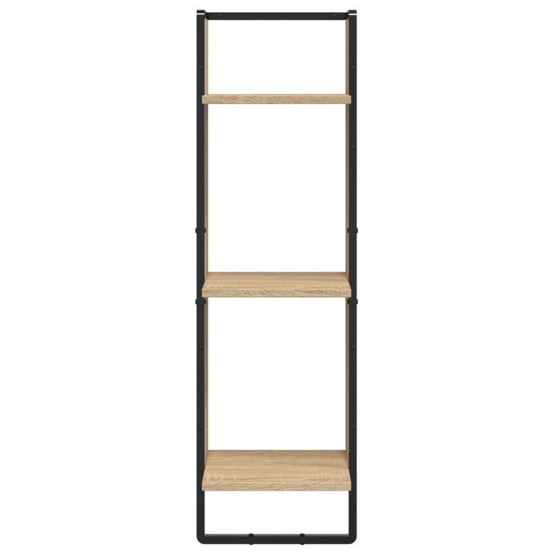 Raft cu 3 niveluri stejar sonoma, 30x25x100 cm, lemn prelucrat