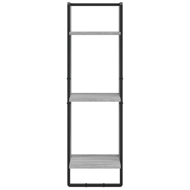 Raft cu 3 niveluri, gri sonoma, 30x25x100 cm, lemn prelucrat
