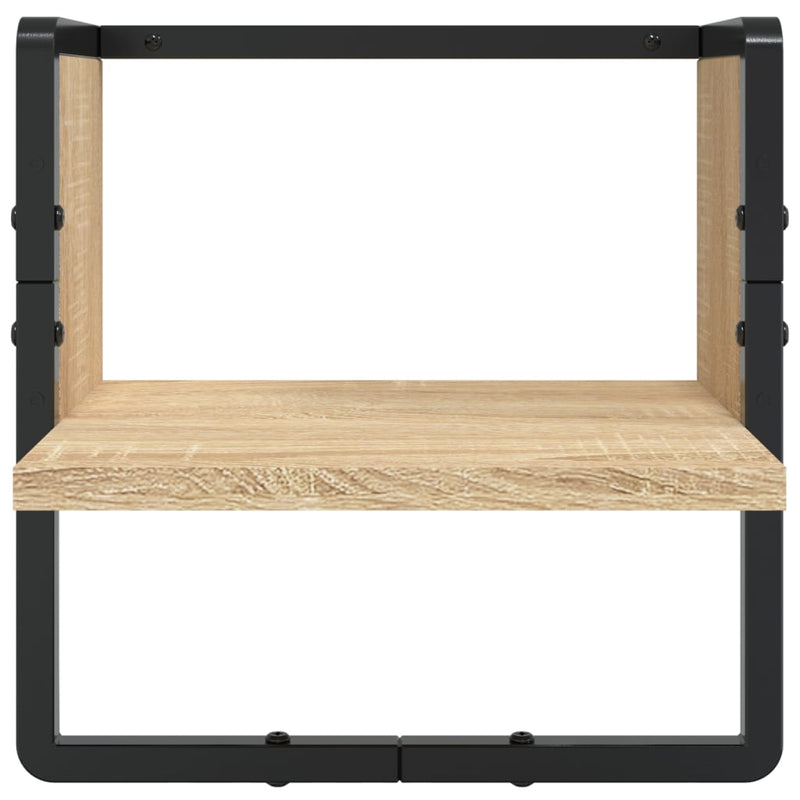 Set rafturi perete cu bare, 4 buc. stejar sonoma lemn prelucrat