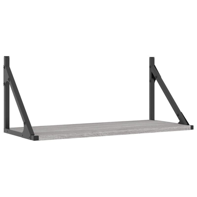 Rafturi de perete, 2 buc., gri sonoma, 60x25x25,5 cm, lemn