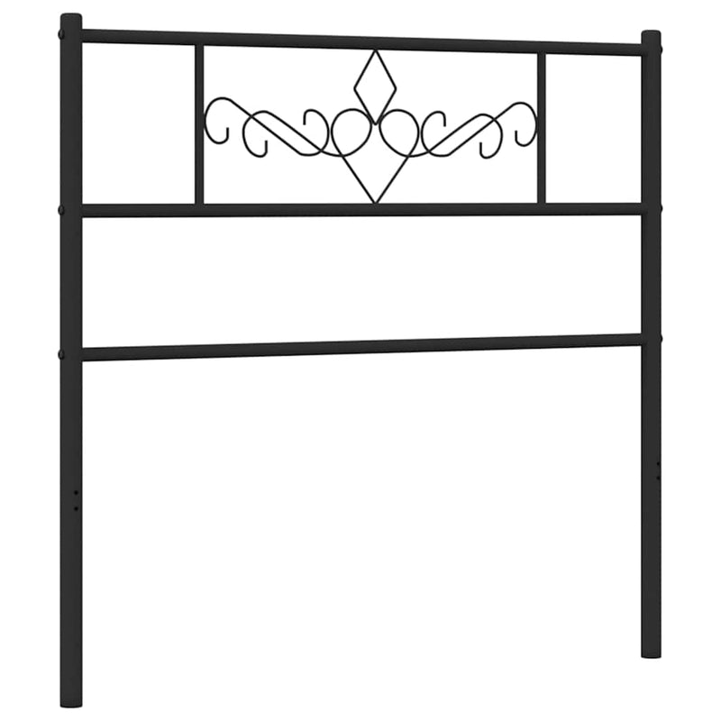 Tăblie de pat de schimb metalică, negru, 75 cm