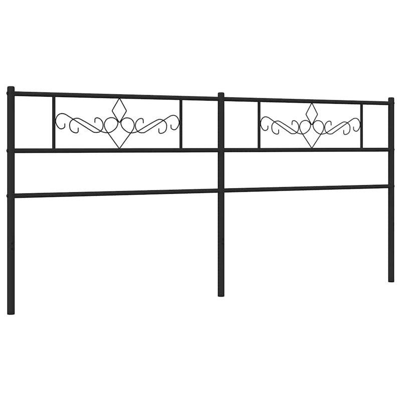 Tăblie de pat de schimb metalică, negru, 200 cm