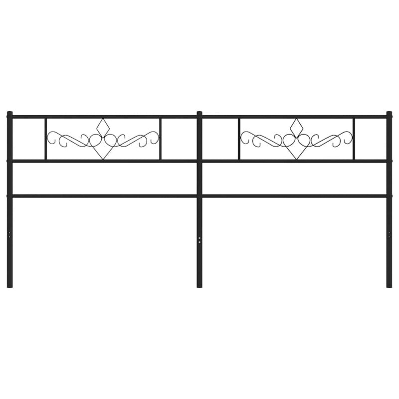 Tăblie de pat de schimb metalică, negru, 200 cm