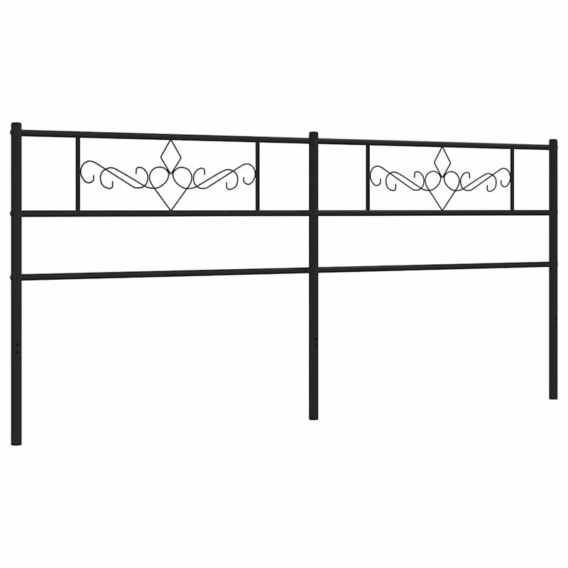 Tăblie de pat de schimb metalică, negru, 200 cm