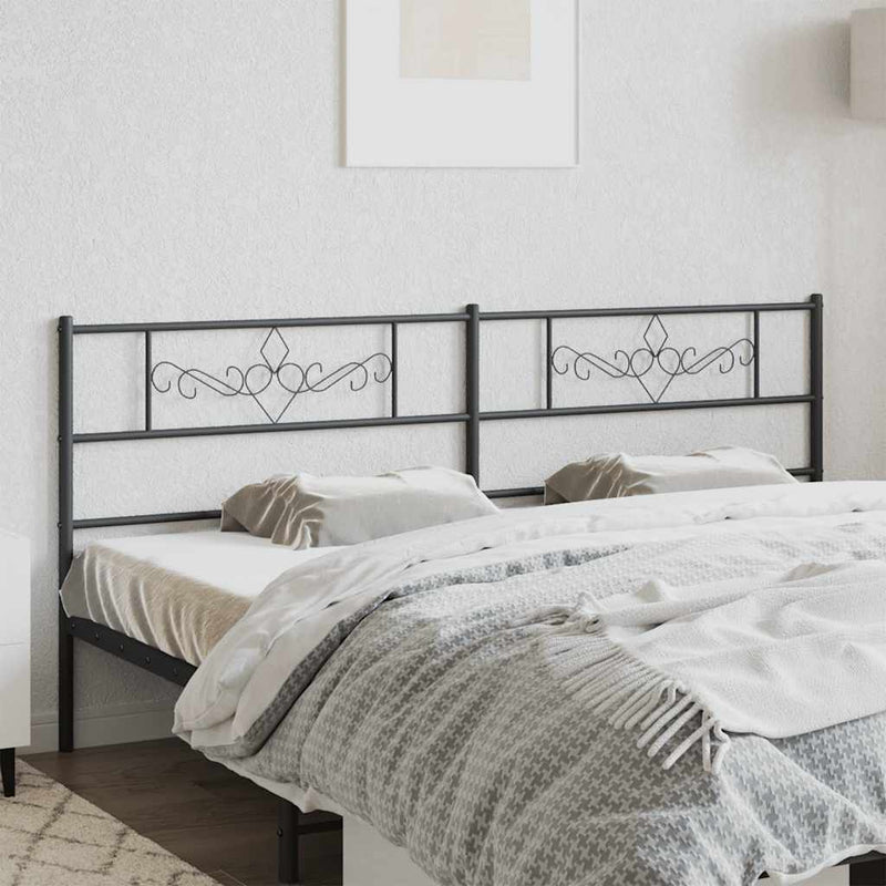Tăblie de pat de schimb metalică, negru, 200 cm