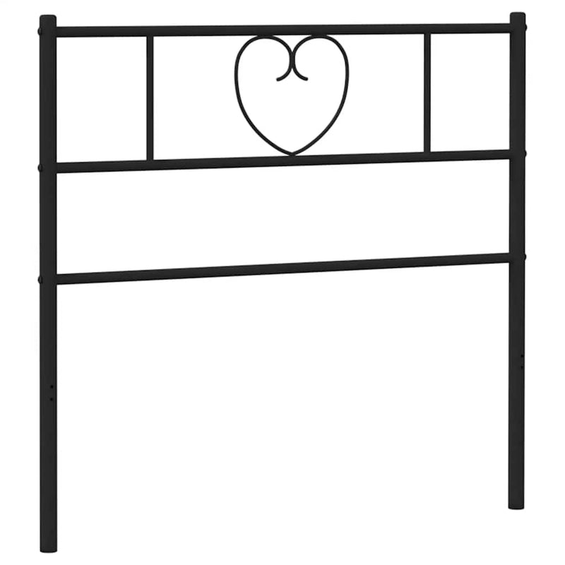 Tăblie de pat de schimb metalică, negru, 90 cm
