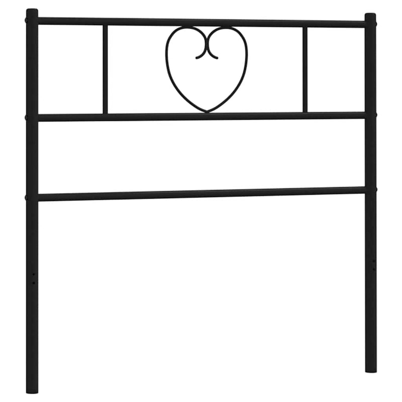 Tăblie de pat de schimb metalică, negru, 90 cm