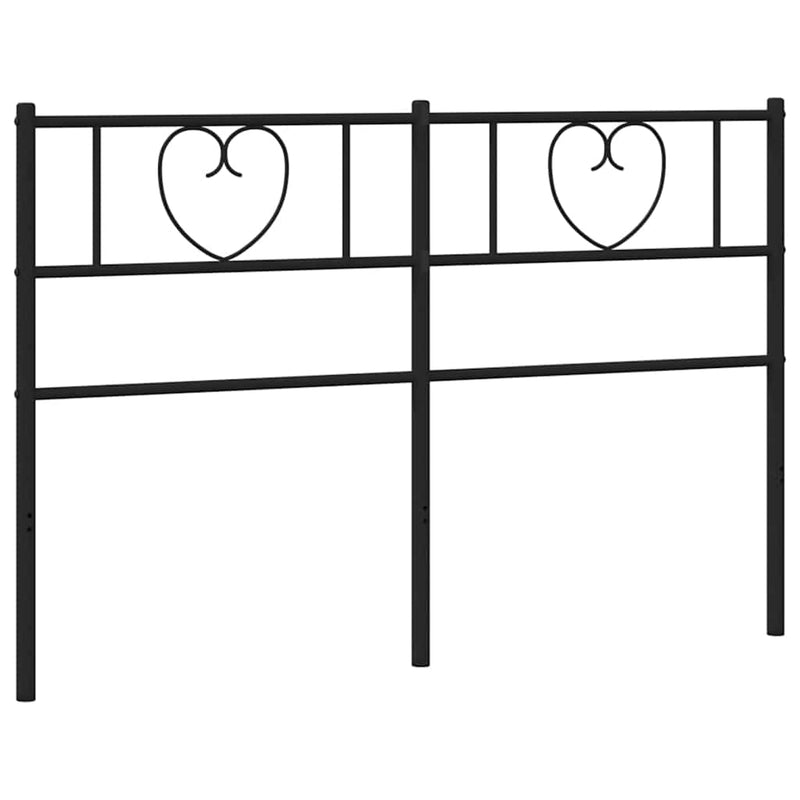 Tăblie de pat de schimb metalică, negru, 150 cm