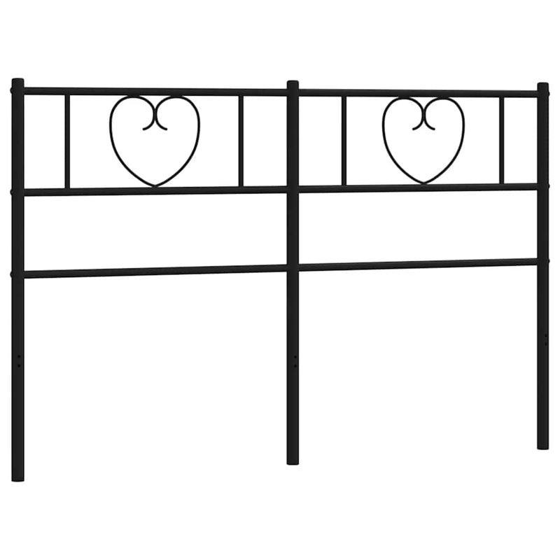 Tăblie de pat de schimb metalică, negru, 150 cm