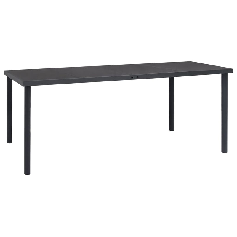 Set mobilier de grădină, 7 piese, negru, oțel și textilenă