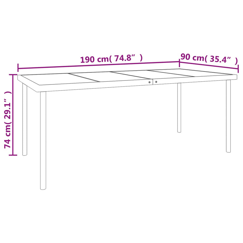 Set mobilier de grădină, 7 piese, negru, oțel și textilenă
