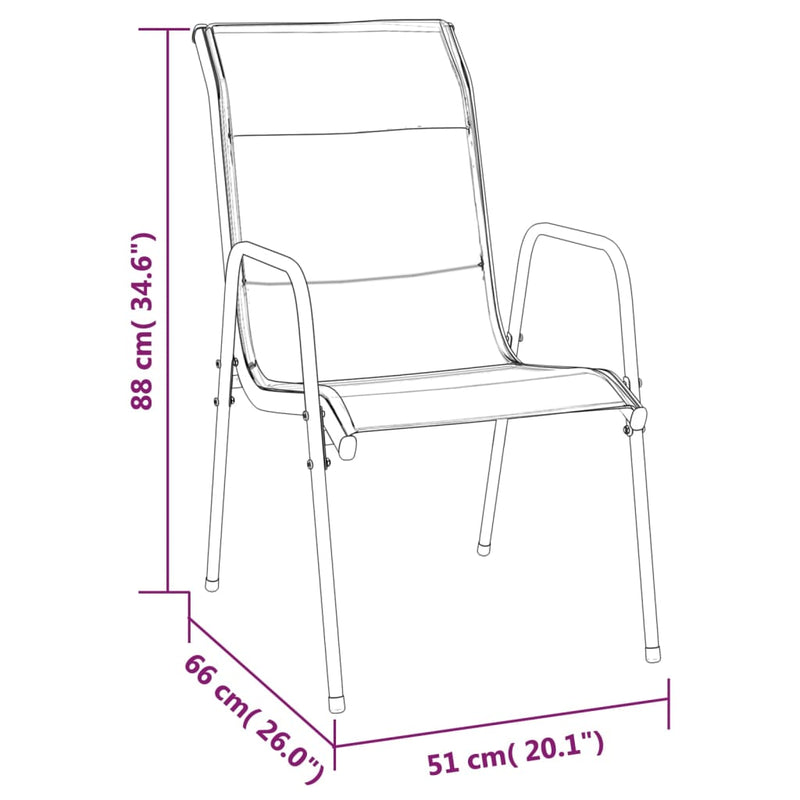 Set mobilier de grădină, 5 piese, negru, oțel și textilenă