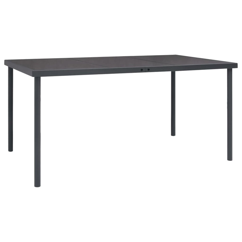 Set mobilier de grădină, 7 piese, negru, oțel și textilenă