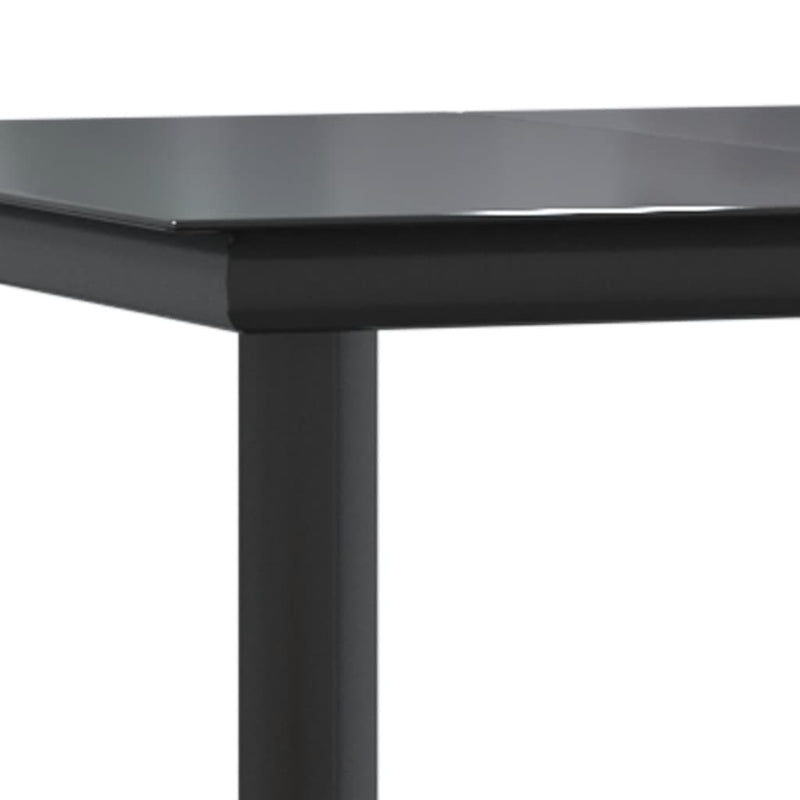 Set mobilier de grădină, 5 piese, negru, oțel și textilenă