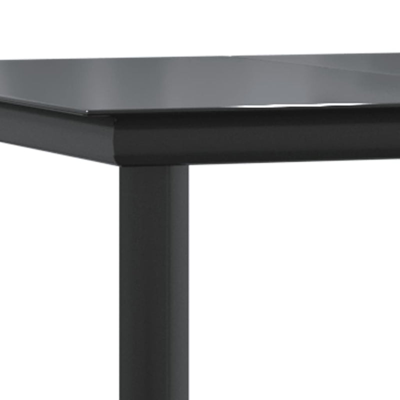 Set mobilier de grădină, 5 piese, negru, oțel și textilenă