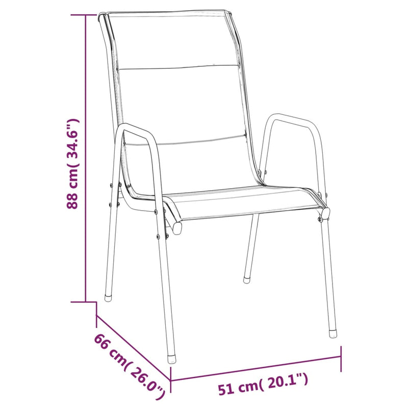 Set mobilier de grădină, 5 piese, negru, oțel și textilenă