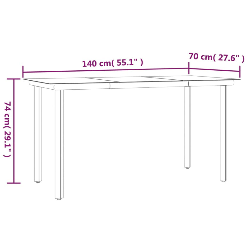 Set mobilier de grădină, 5 piese, negru, oțel și textilenă