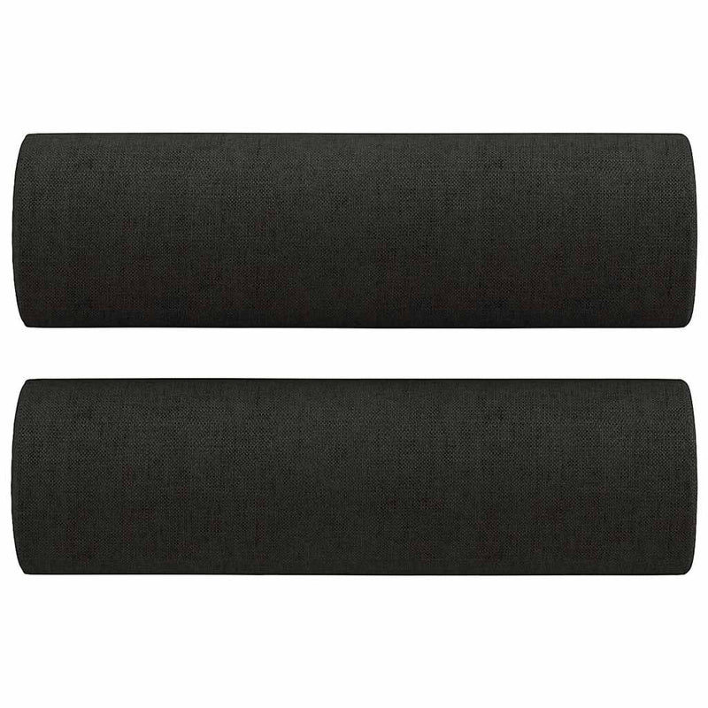 Canapea cu 3 locuri cu pernuțe, negru, 180 cm, textil