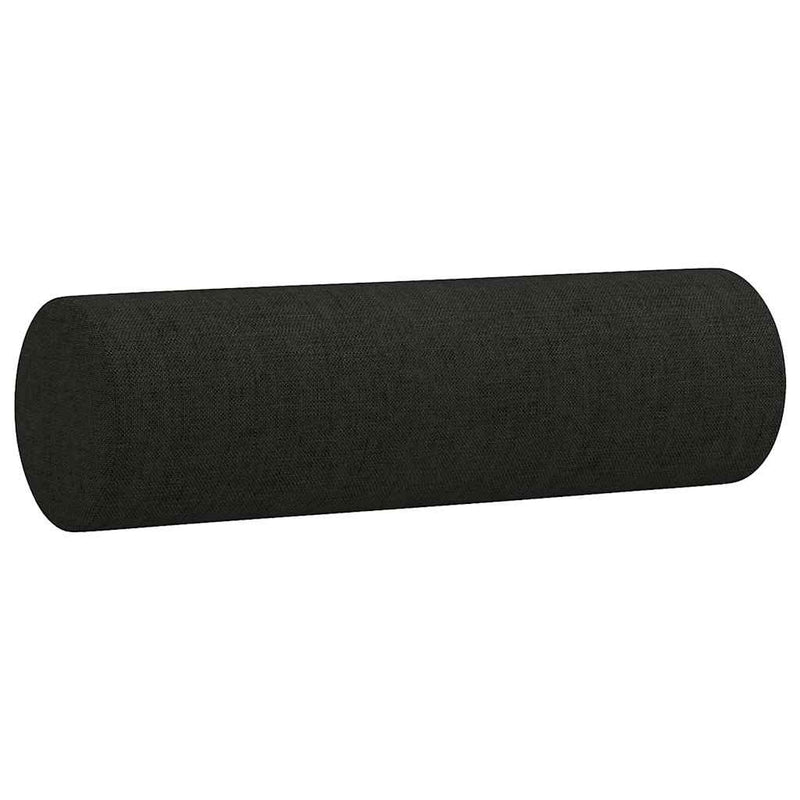 Canapea cu 3 locuri cu pernuțe, negru, 180 cm, textil