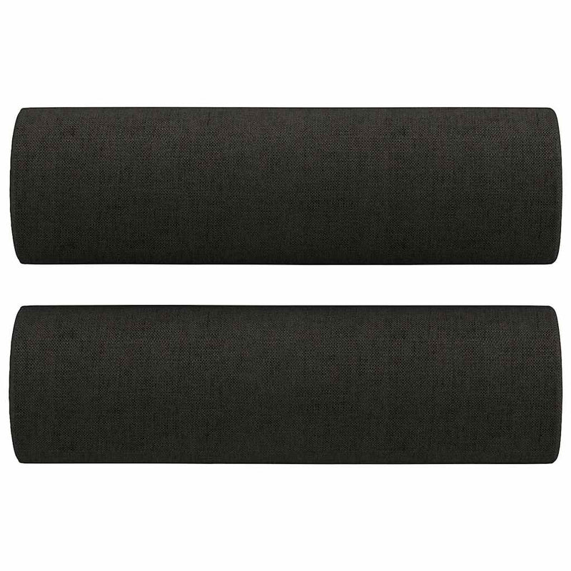Canapea cu 2 locuri cu pernuțe, negru, 120 cm, textil