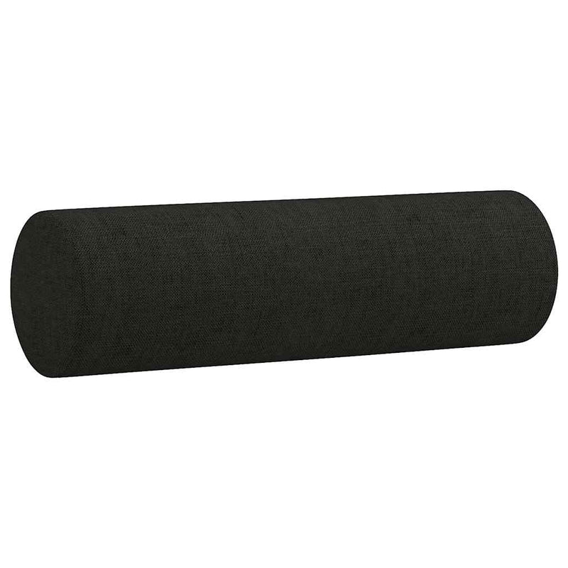 Canapea cu 2 locuri cu pernuțe, negru, 140 cm, textil