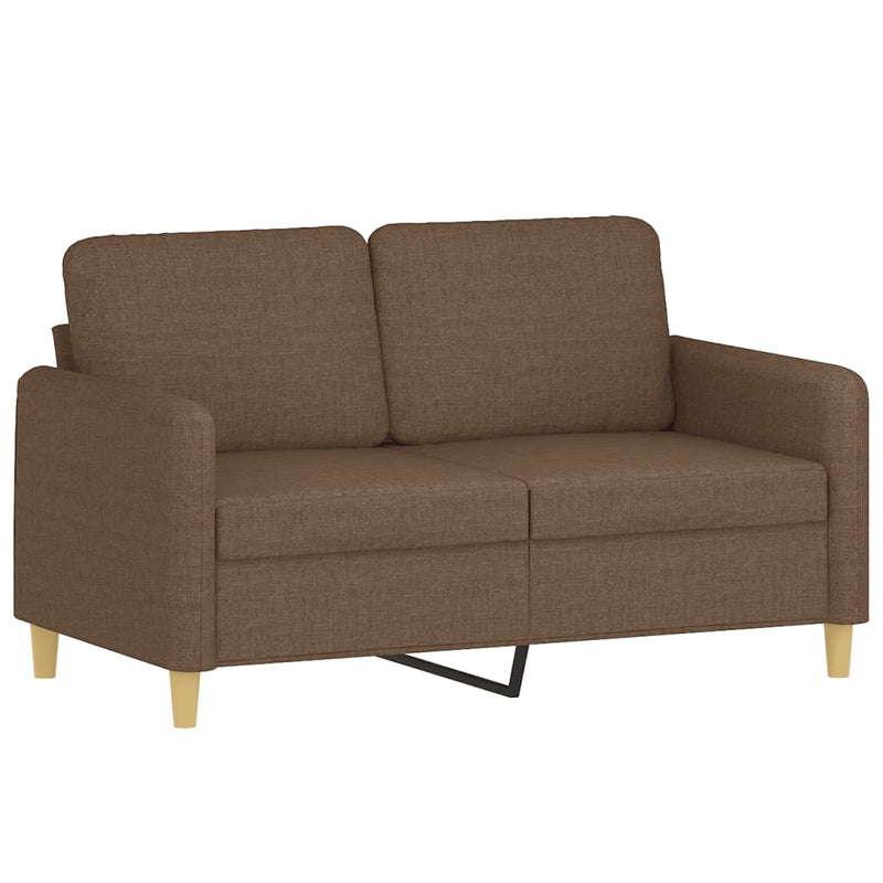 Canapea cu 2 locuri cu pernuțe, maro, 120 cm, textil