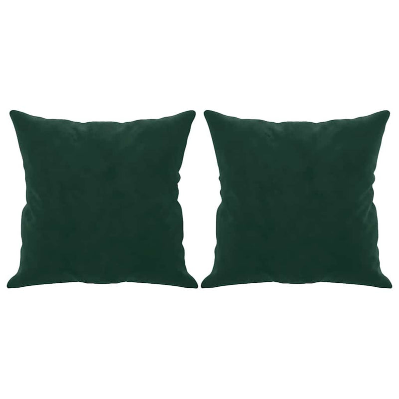 Canapea cu 2 locuri cu pernuțe, verde închis, 140 cm, catifea
