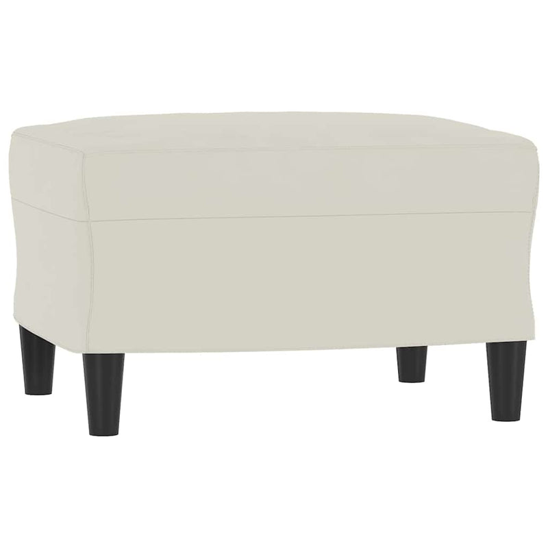 Fotoliu canapea cu taburet, crem, 60 cm, catifea
