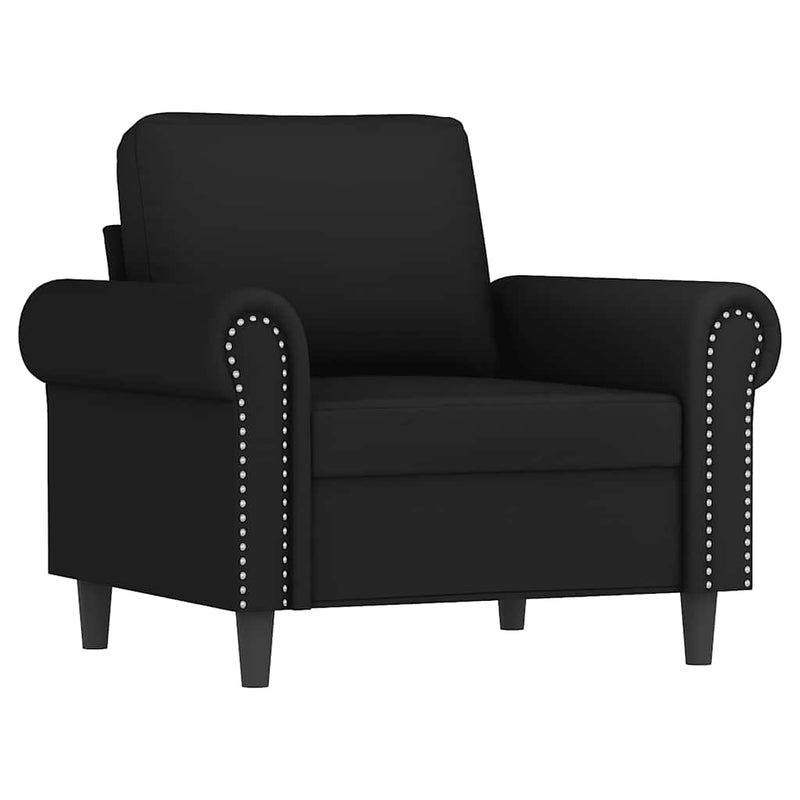 Fotoliu canapea cu taburet, negru, 60 cm, catifea
