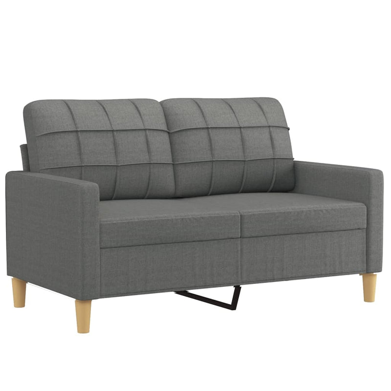 Set de canapele cu perne, 4 piese, gri închis, textil