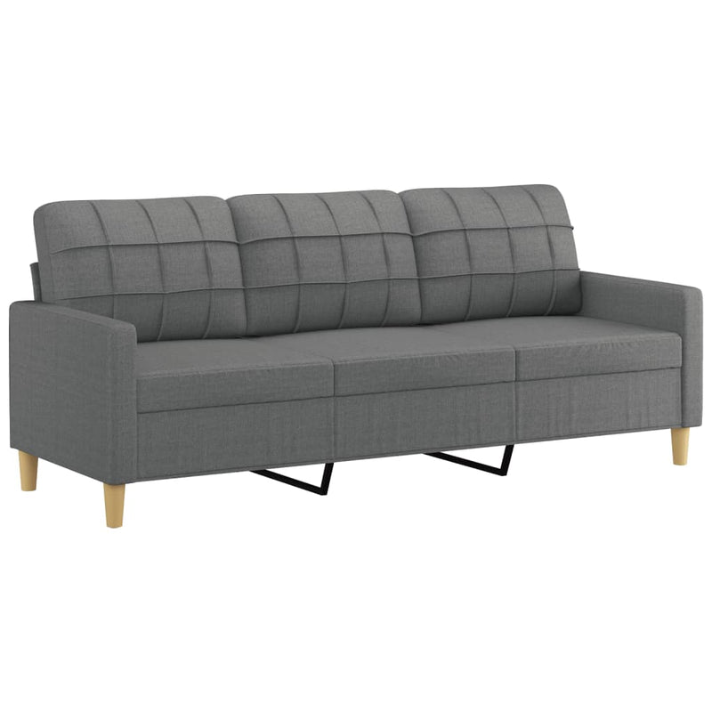 Set de canapele cu perne, 4 piese, gri închis, textil