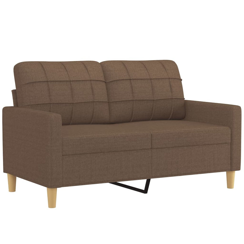Set de canapele cu perne, 4 piese, maro, textil