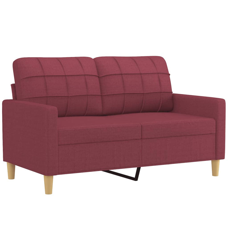 Set canapea cu perne, 4 piese, roșu vin, material textil