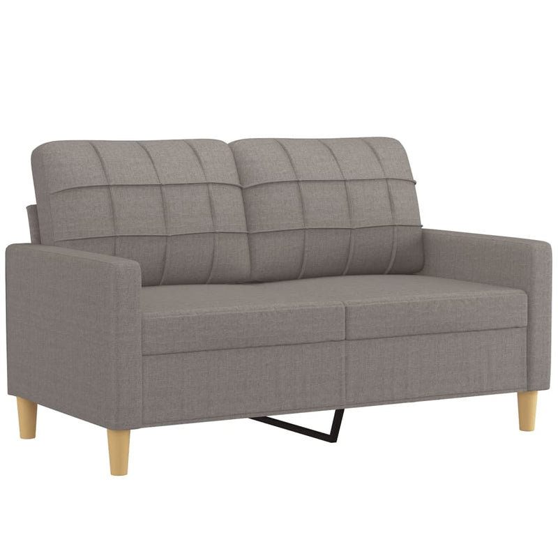 Set de canapea cu perne, 4 piese, gri taupe, material textil