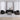 Set de canapele cu perne, 3 piese, negru, textil