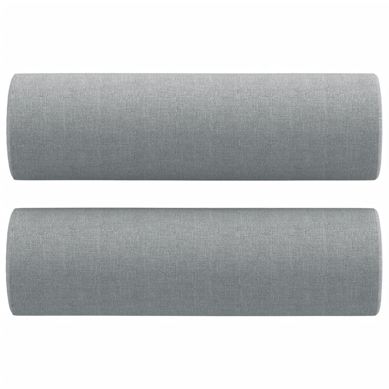 Set de canapele cu perne, 4 piese, gri deschis, material textil
