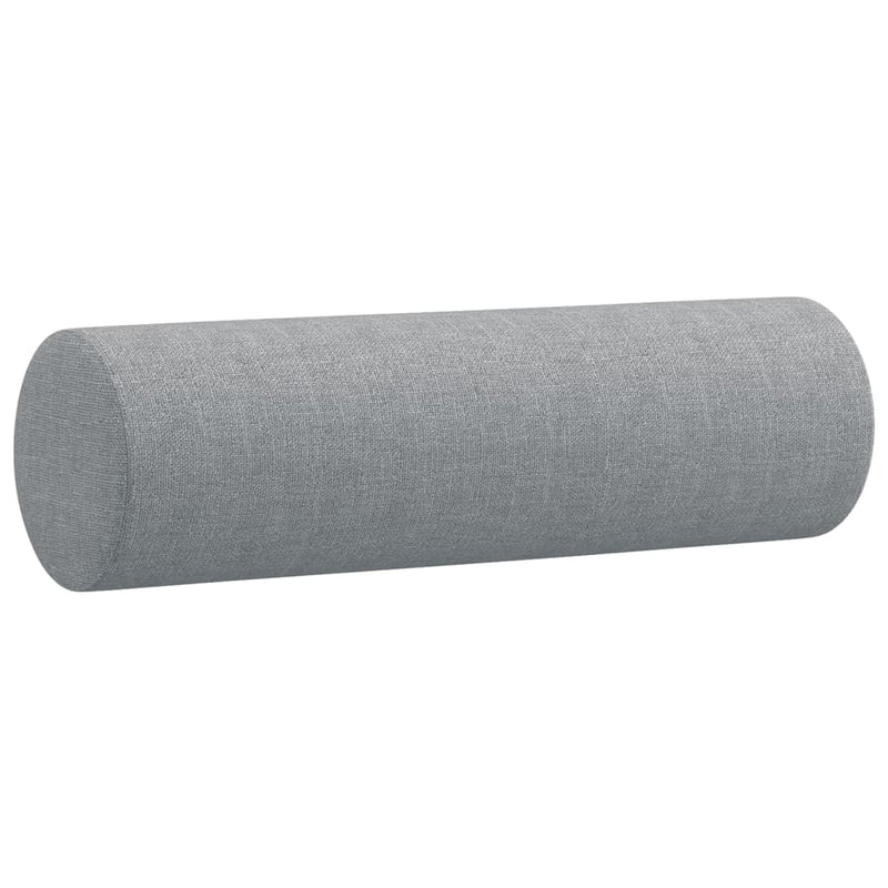 Set de canapele cu perne, 4 piese, gri deschis, material textil