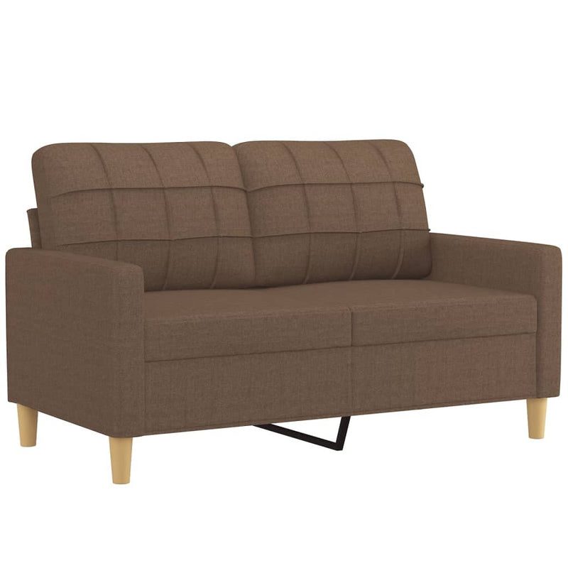 Set de canapele cu perne, 4 piese, maro, textil