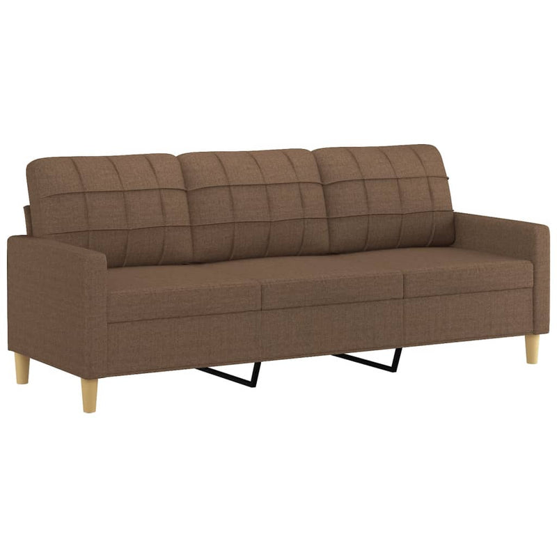 Set de canapele cu perne, 4 piese, maro, textil