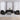 Set de canapele cu perne, 4 piese, negru, material textil