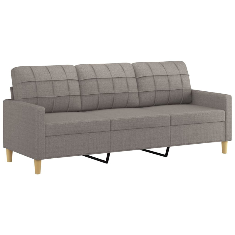 Set de canapele cu perne, 4 piese, gri taupe, textil