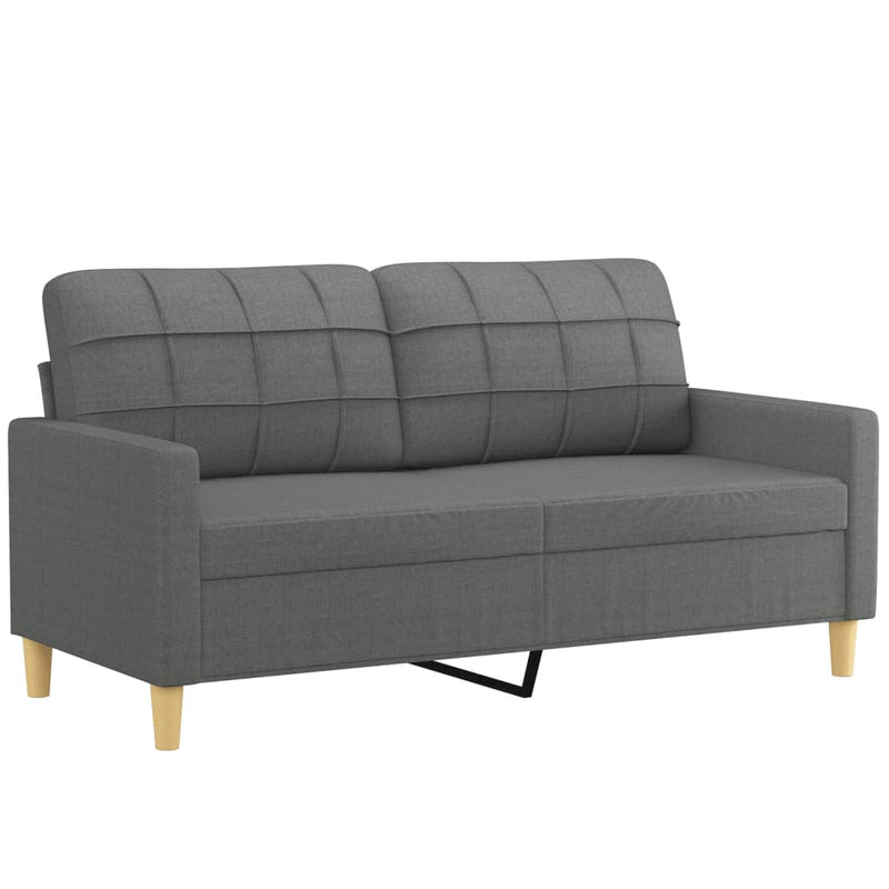 Set de canapele cu perne, 2 piese, gri închis, textil