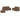 Set de canapele cu perne, 3 piese, maro, textil