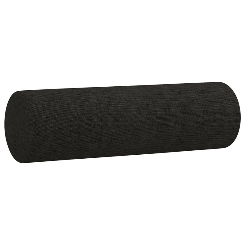 Set de canapele cu perne, 3 piese, negru, textil