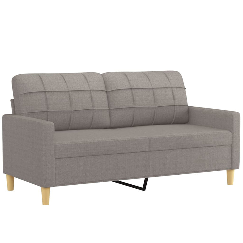 Set de canapele cu perne, 3 piese, gri taupe, textil