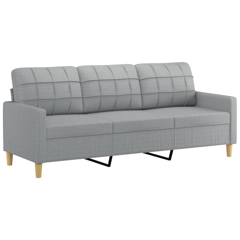 Set de canapele cu perne, 2 piese, gri deschis, textil